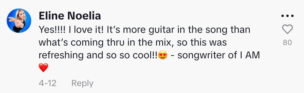 Eline Noelia songwriter comment