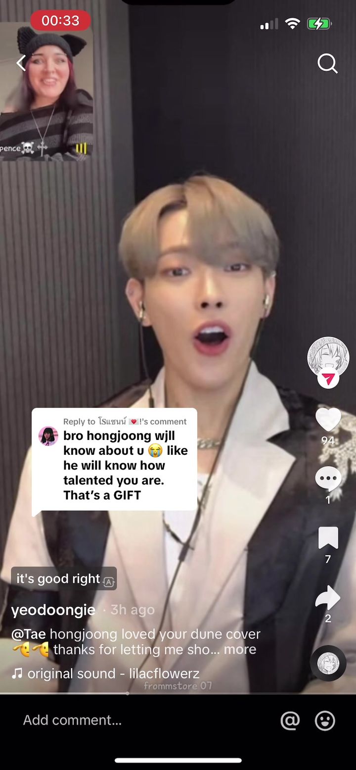 Hongjoong's reaction at the fancall